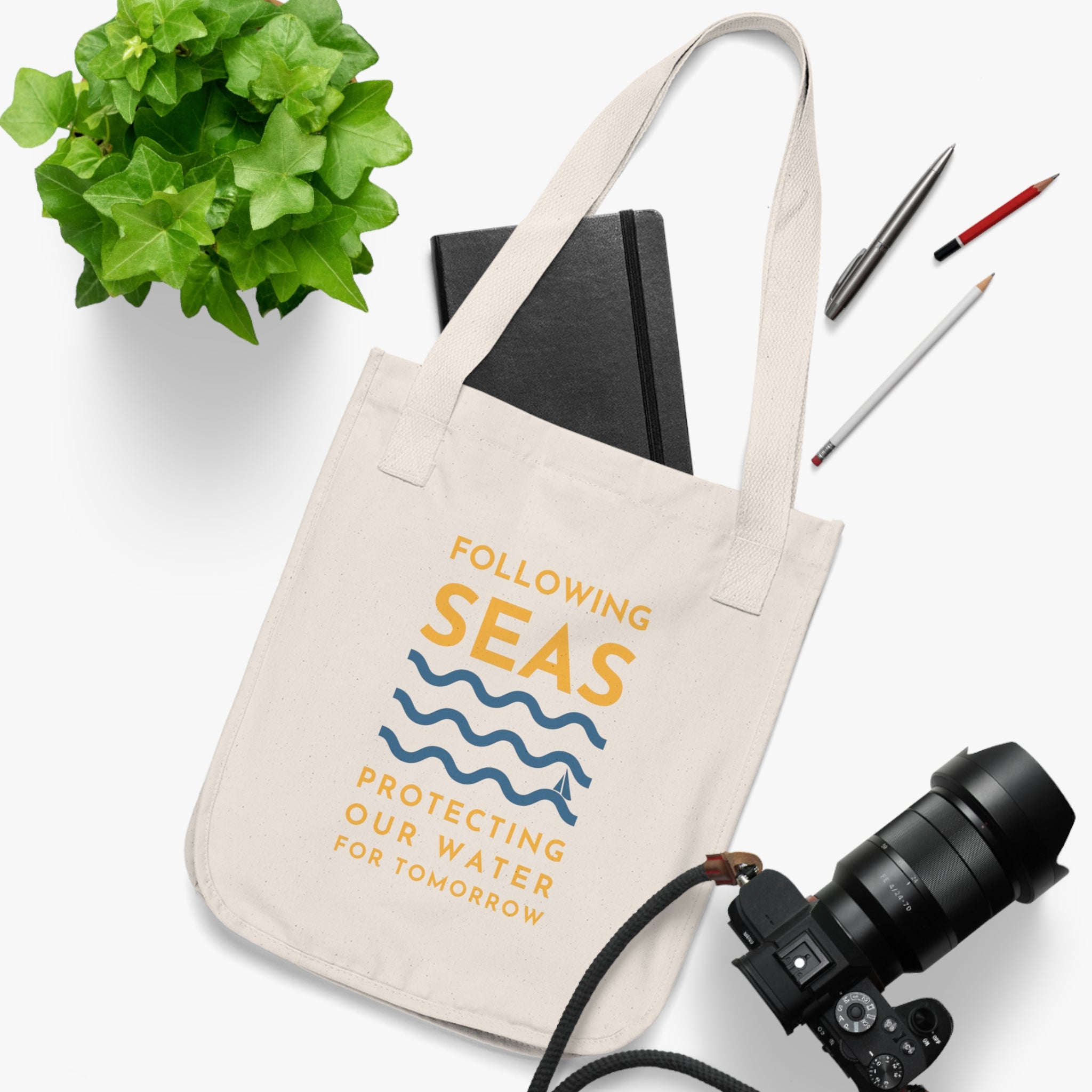 Organic Canvas Tote Bag - Following Seas
