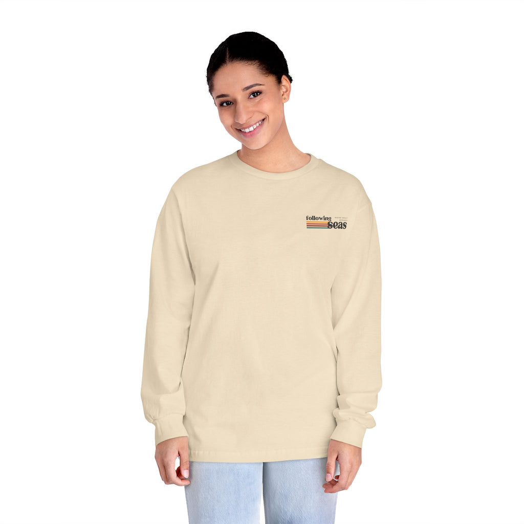 100% Cotton Long Sleeve T-Shirt - Vintage Sunset